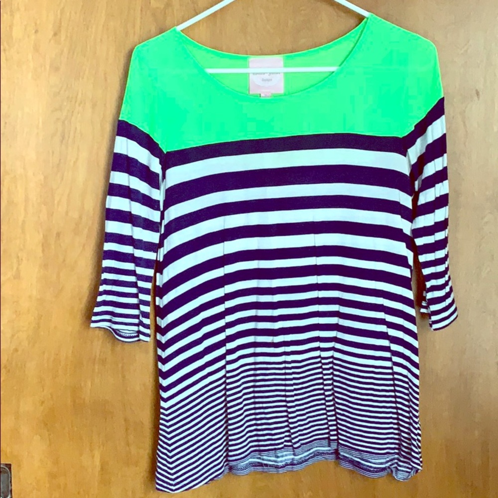 3 quarter sleeve duel tone blouse!